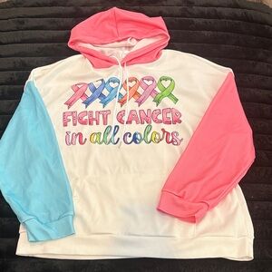 Gildan Multicolor Cancer Awareness Hoodie